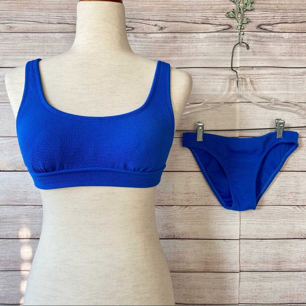 XHILARATION Ripple Blue Bikini M Top S Bottom